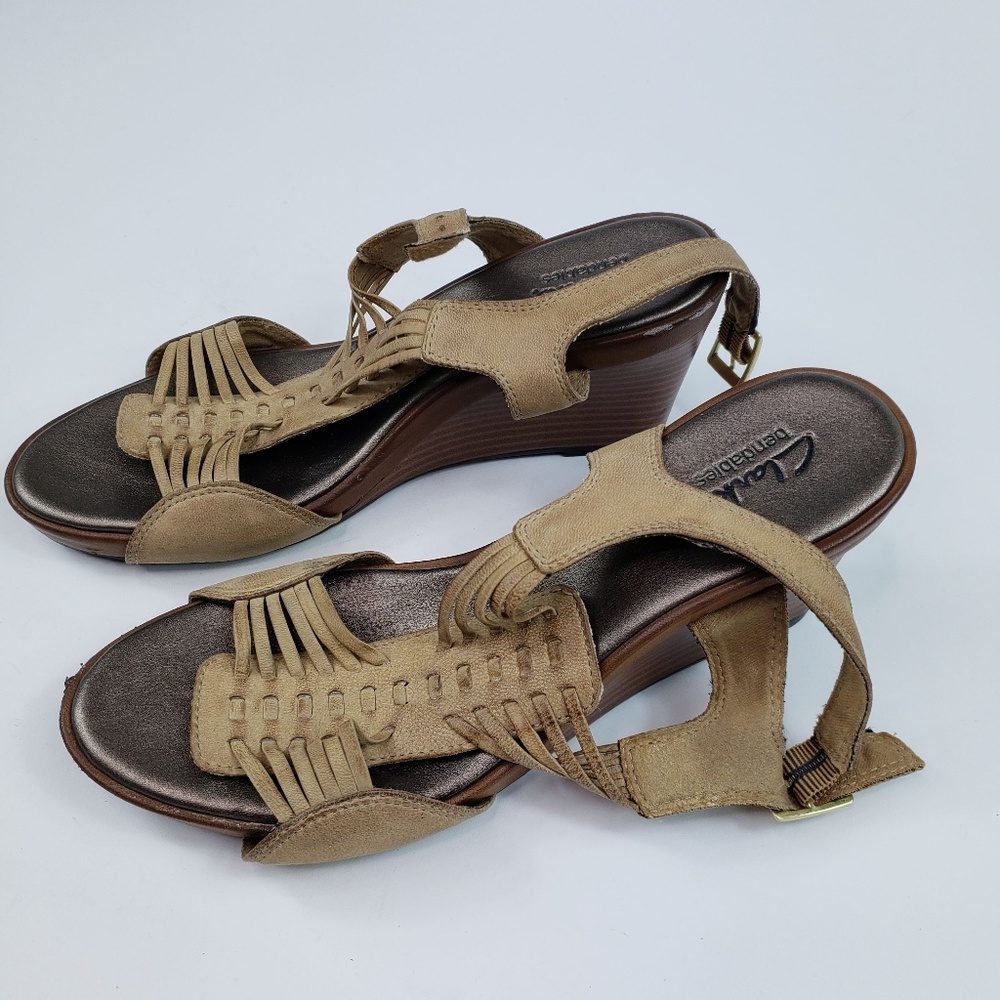Clarks Bendables Size 8M Womens Wedge Sandals